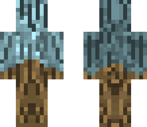 cyan dyed wood man