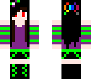purple and green scene girl