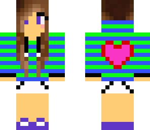 blue and green striped hoodie with a heart