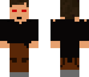 herobrine with red eyes and biker jacket