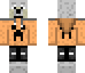 wolf wearing orange creeper hoodie