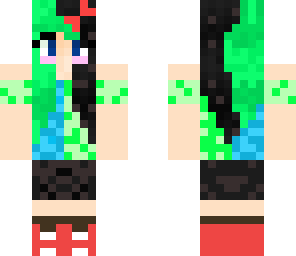 blue green black girl