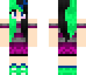 another green and black hair girl