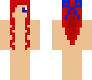 red haired template with blue bow