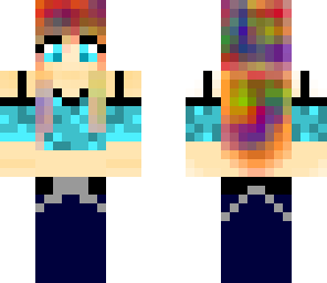 casual girl with rainbow hair