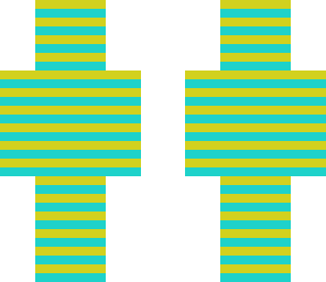 cyan and gold man