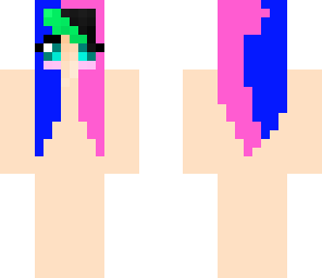 blue and pink hair template