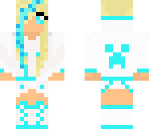 white and blue creeper girl