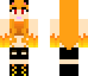 fire girl with wolf ears