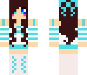 cute brunette light blue chick