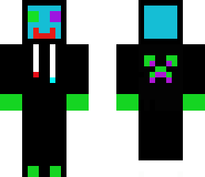 enderman in blu and green
