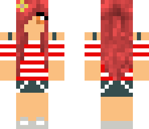 red shrit with red hair girl