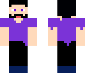 purple steve with mustasce