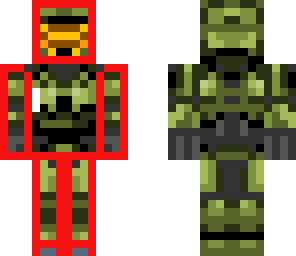 master chief outline in red