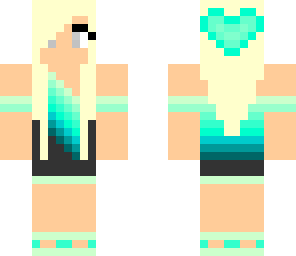 cute blonde in aqua dress