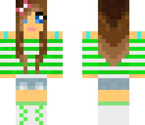 cute girl edit green striped