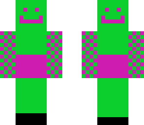 purple and green man