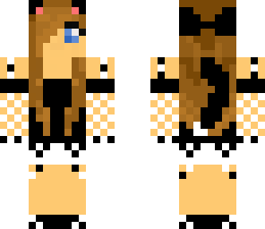 cute black and white cat girl