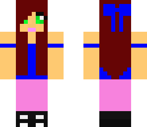blue bow pink pants