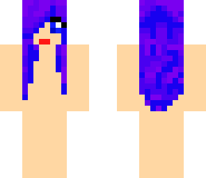 blue and purple hair girl base