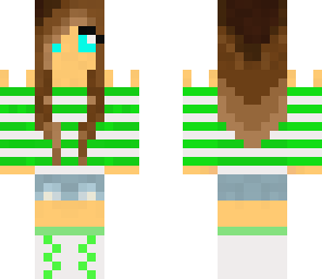 cute green striped girl 