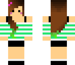 mint striped girl
