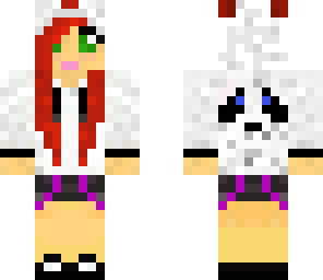 panda girl with red hair
