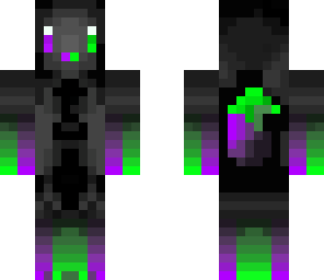 black and neon green purple wolf