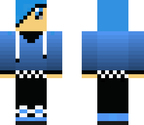 blue emo hooded teen