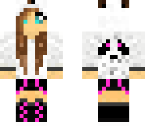 panda girl in pink brunette