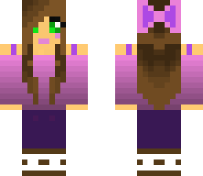pink purple bow girl