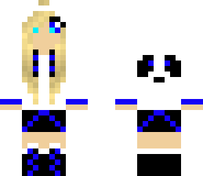 blonde panda girl in blue