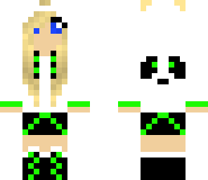 blonde panda girl in green