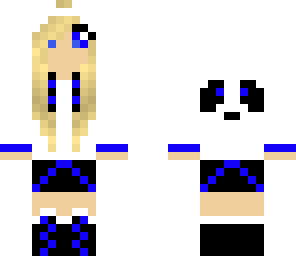 blonde panda girl in blue