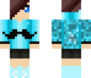 blue mustache girl