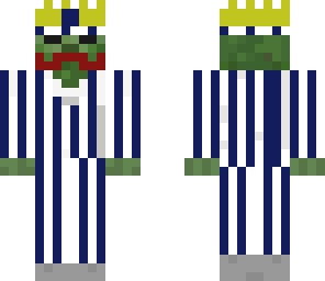 zombie met snor en kroon in pyjama