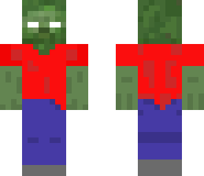 herobrine zombie with red shirt