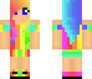 epic rainbow haired and clothed girl