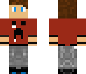 guy with dark red shirt and creeper face