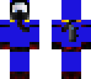 blue biohazard suit