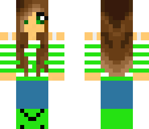 green stripes t-shirt girl