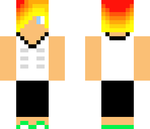 flame haired boy in white shirt