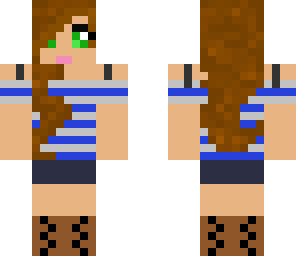 blue strips girl