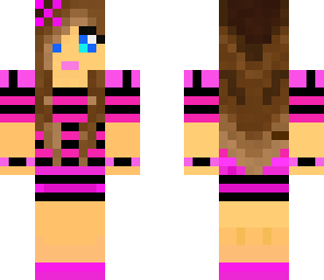 cute  girls in a pink and black dress