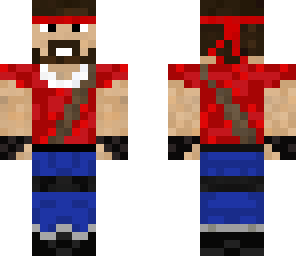red and blue survival man