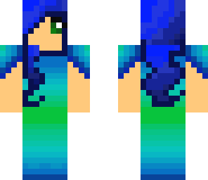 blue and green girl