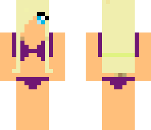 purple blonde bikini girl