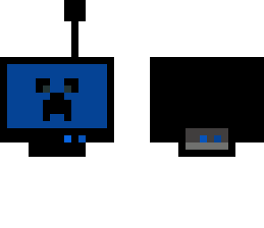 blue creeper tv with an erial