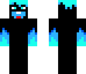blue fire man happy