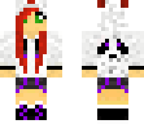 red head panda girl in purple